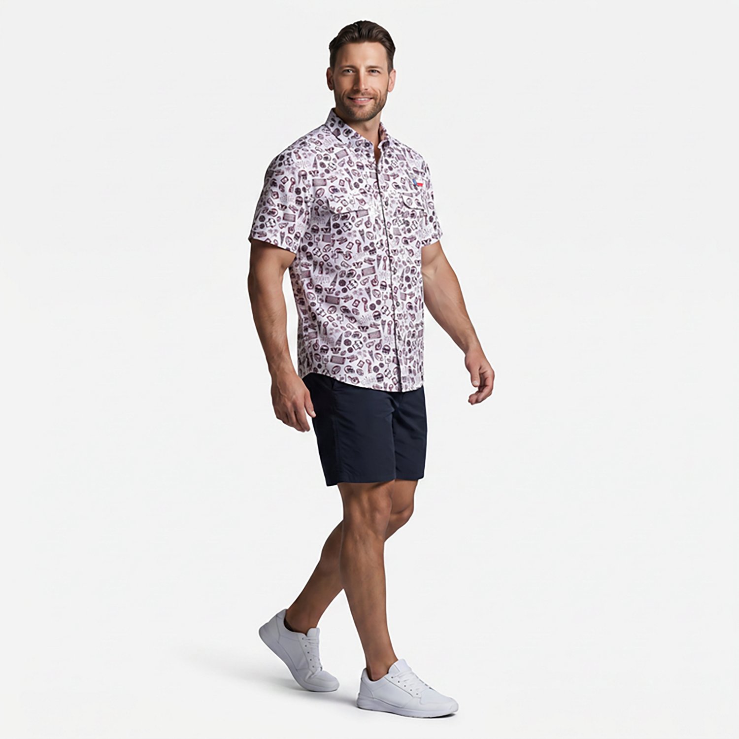 Magellan Outdoors Men's FishGear Local State Texas Print Short Sleeve Button-Down Shirt - view number 2