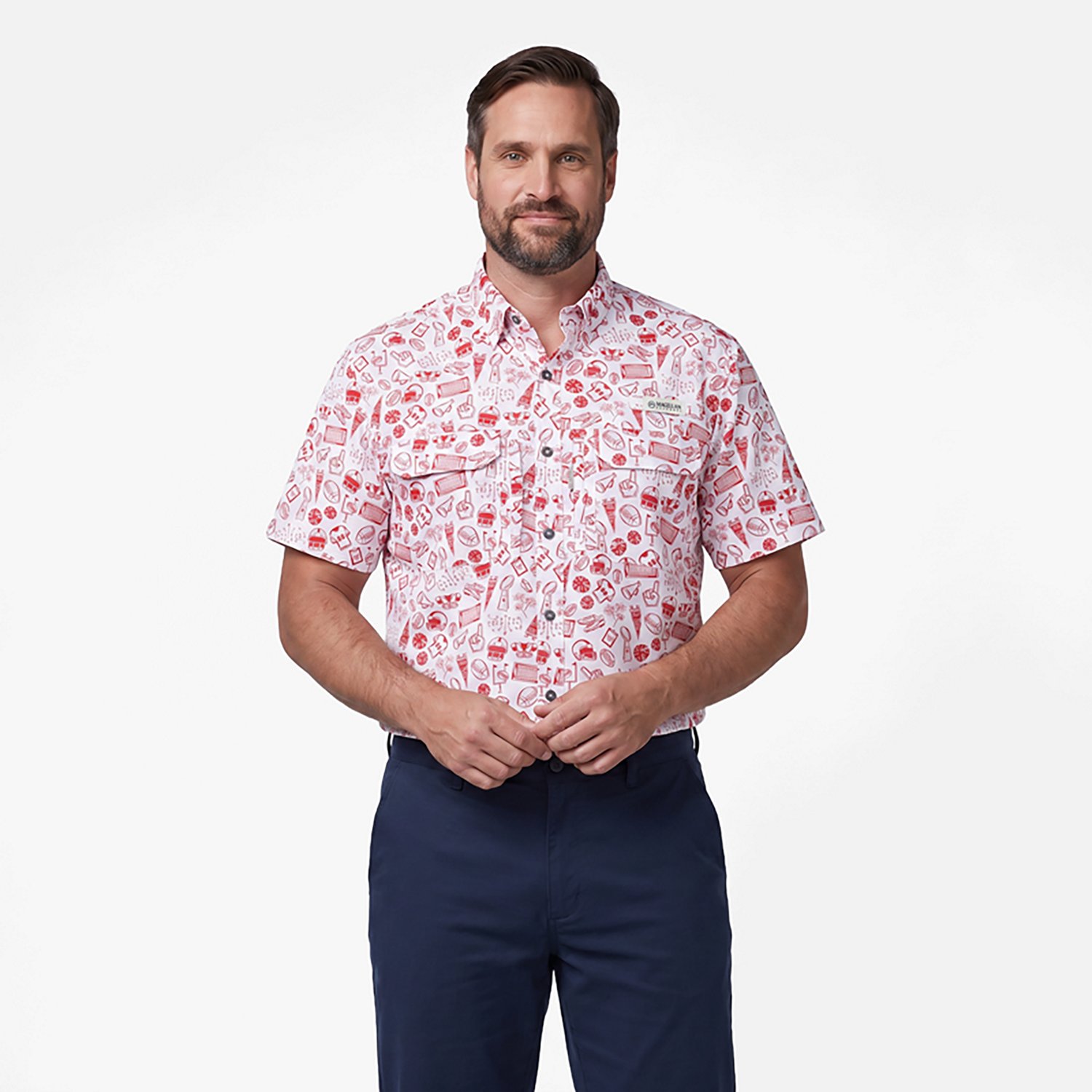 Magellan Outdoors Men's Oklahoma Local State Print Shirt