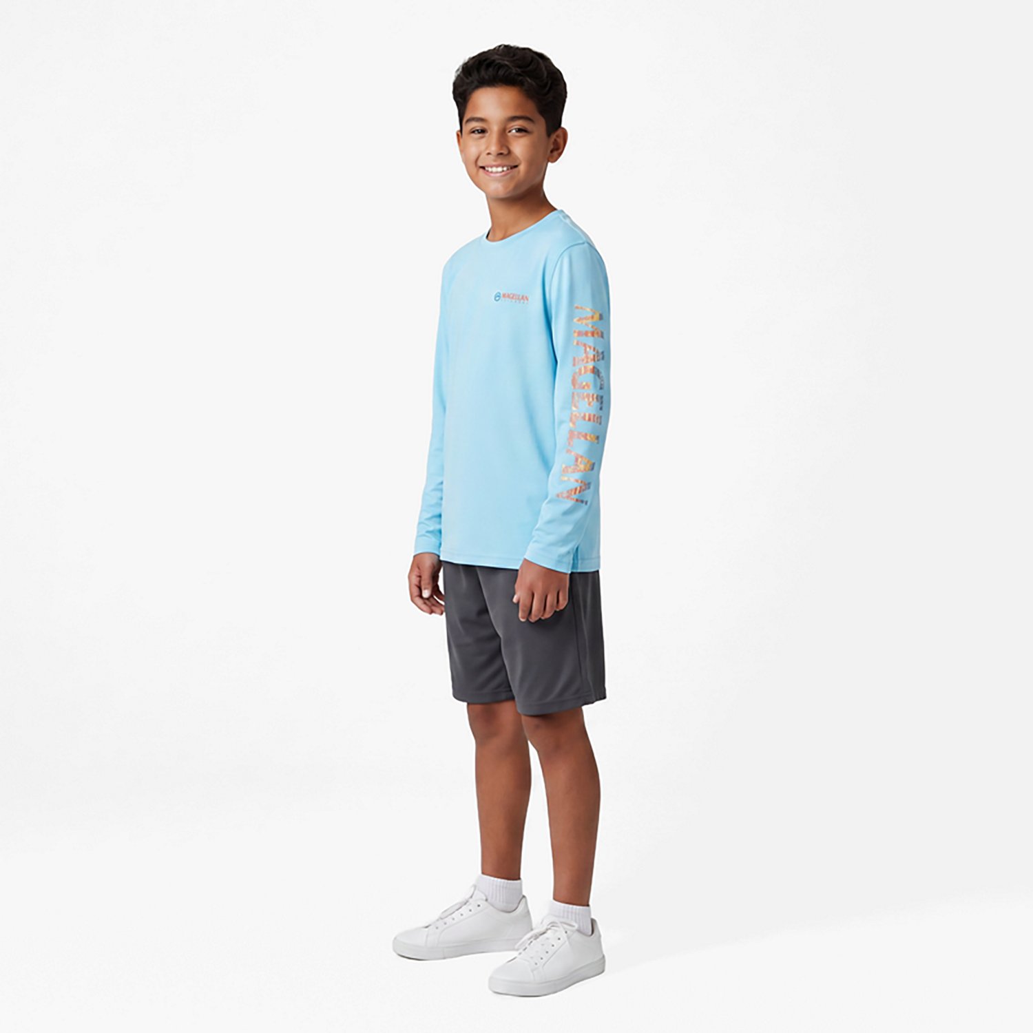 Magellan Outdoors Boys' Casting Crew Print Logo Fishing T-shirt