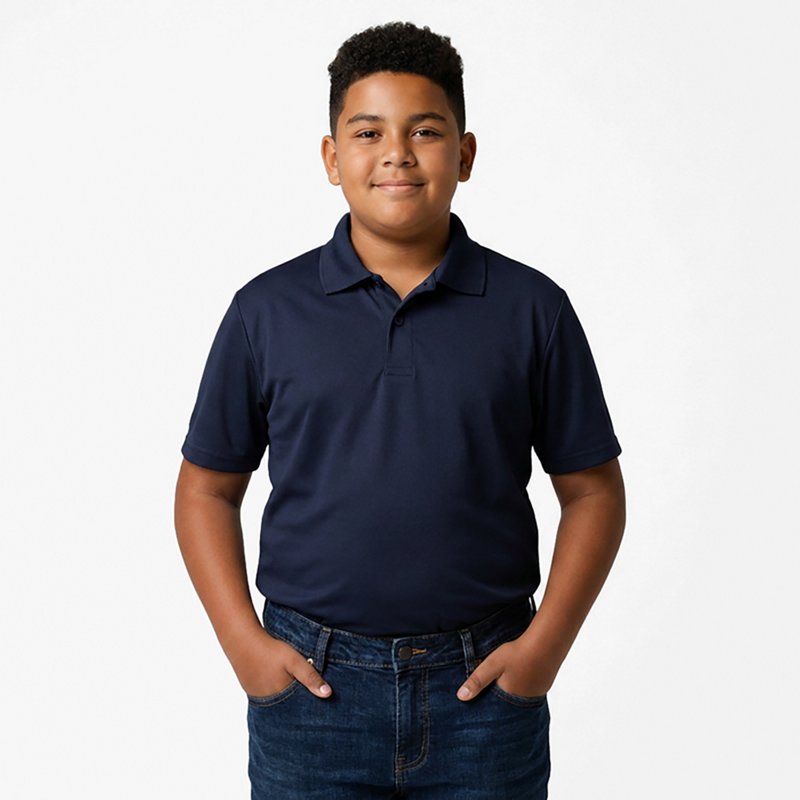 Nautica Little Boys Uniform Quick Dry Short Sleeve Performance Stretch Polo - Navy