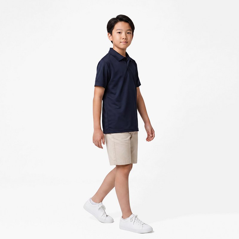 Nautica Boys' Husky Performance Short Sleeve Polo Shirt