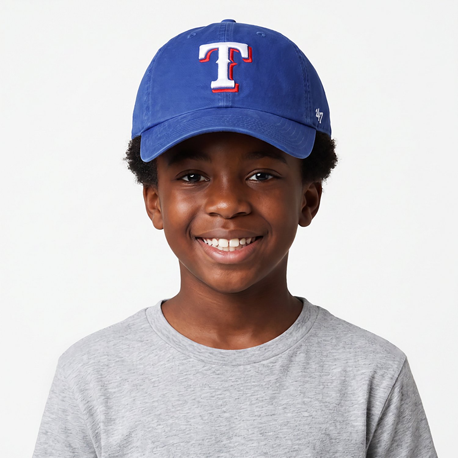 Youth '47 Texas Rangers Team Logo Clean Up Adjustable Hat