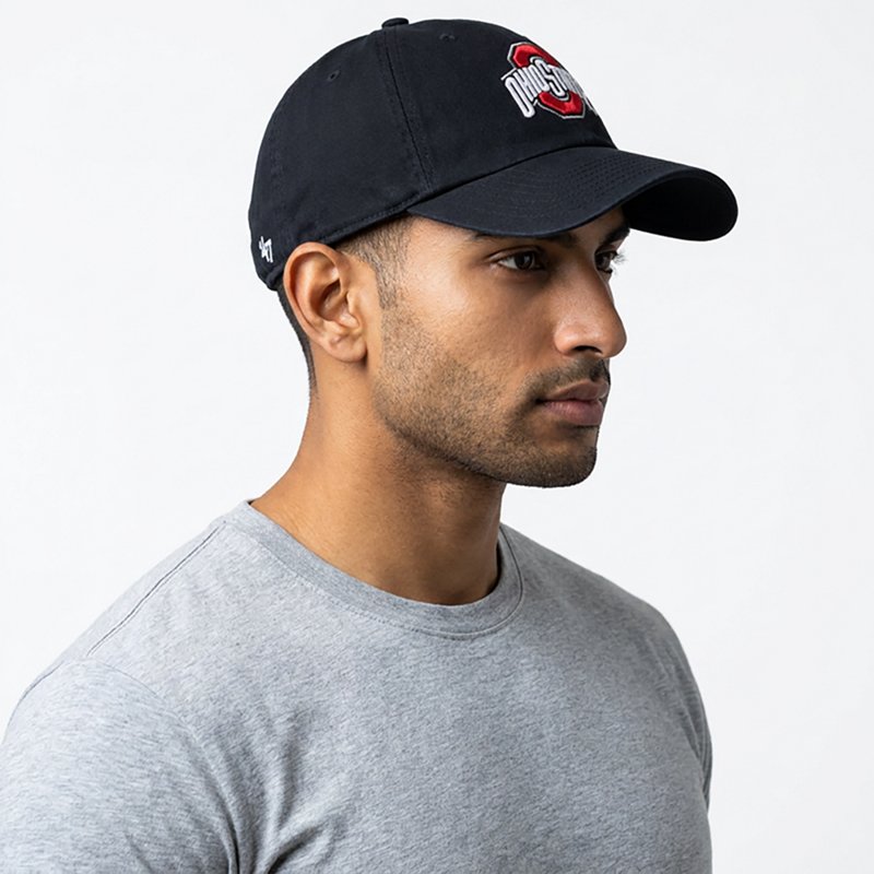 '47 Men's Ohio State Buckeyes Clean Up Adjustable Black Hat