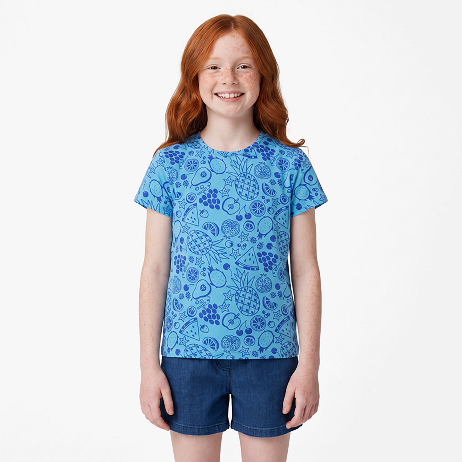 BCG Girls' Cotton Citrus AOP Graphic Short Sleeve T-shirt - view number 2