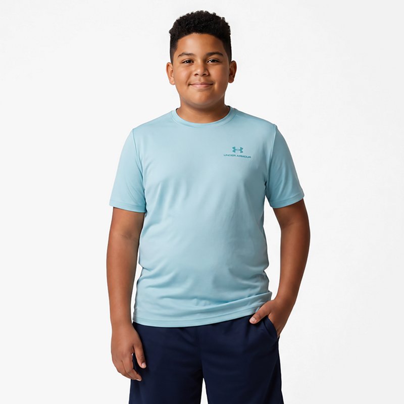 Under Armour Boys' Vanish Short Sleeve Shirt, Medium, Blue Haze/Blue Haze