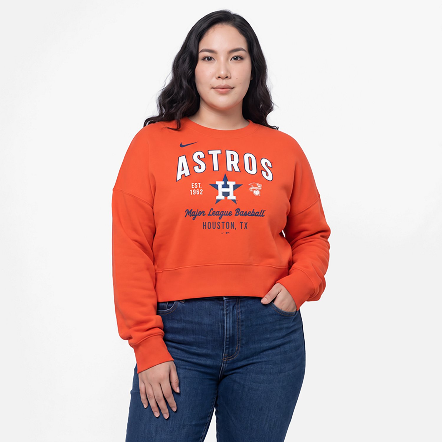 Nike Houston Astros Oversized High Hip Pullover Sweatshirt