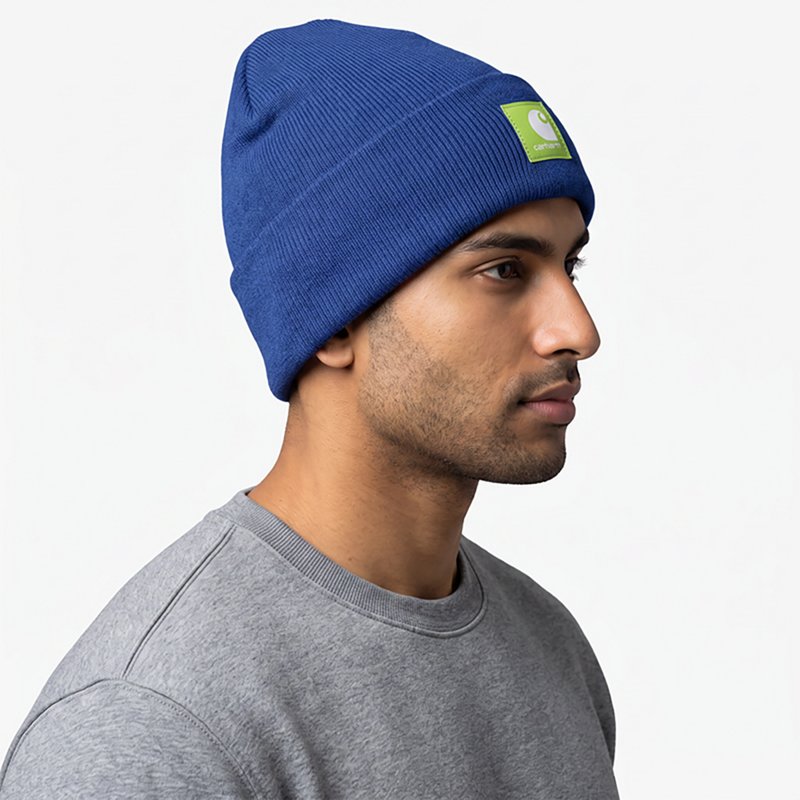 Carhartt Men's Knit Rubber Patch Beanie | Rancher's Sky