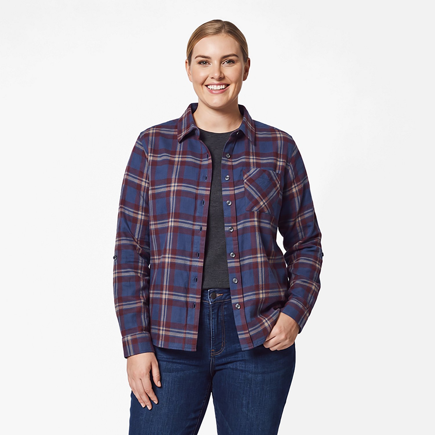 Magellan Outdoors Women's Willow Creek Plaid Long Sleeve Top