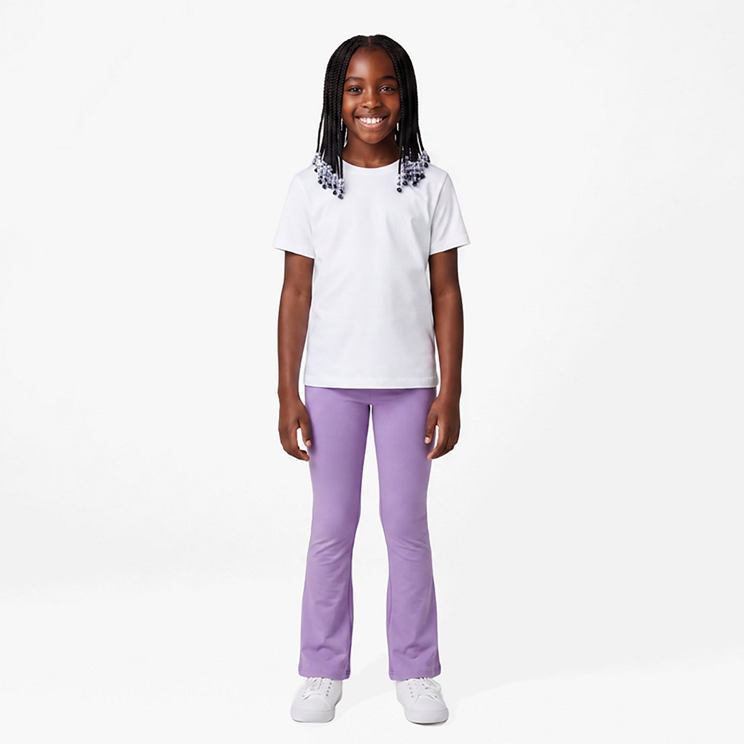 BCG Girls' Cotton Slit Flare Leggings