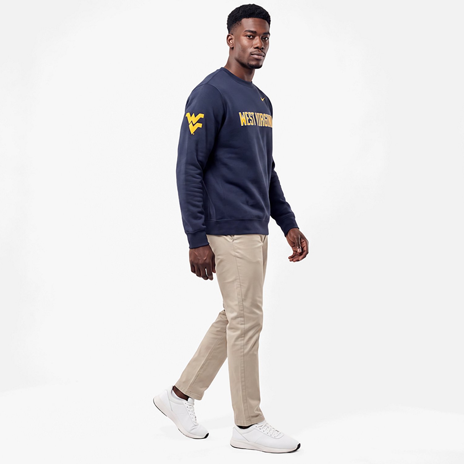 Nike Men's West Virginia Block Team Fleece Club Crew - view number 2