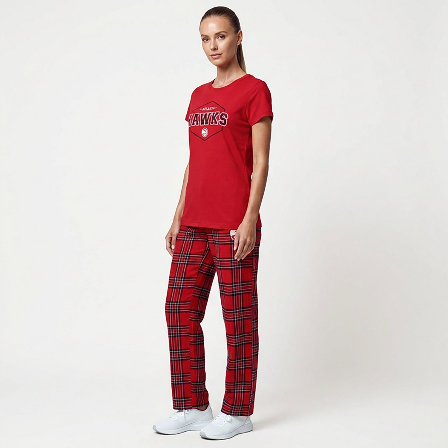 Concepts Sport Black Atlanta Hawks Badge T-Shirt  Pajama Pants Sleep Set