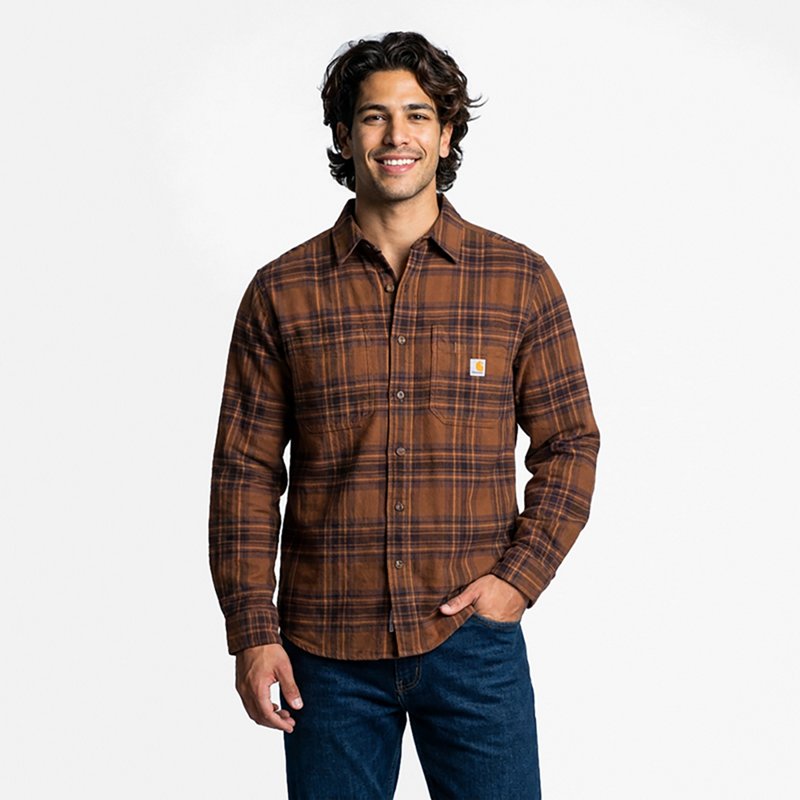 Carhartt Men's Rugged Flexâ¢ Relaxed Fit Midweight Flannel Long-Sleeve Plaid Shirt
