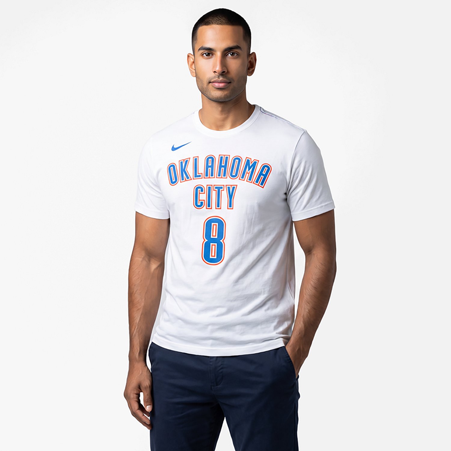 Nike Men's Oklahoma City Thunder Jalen Williams Icon Essential Name & Number Short Sleeve T-shirt