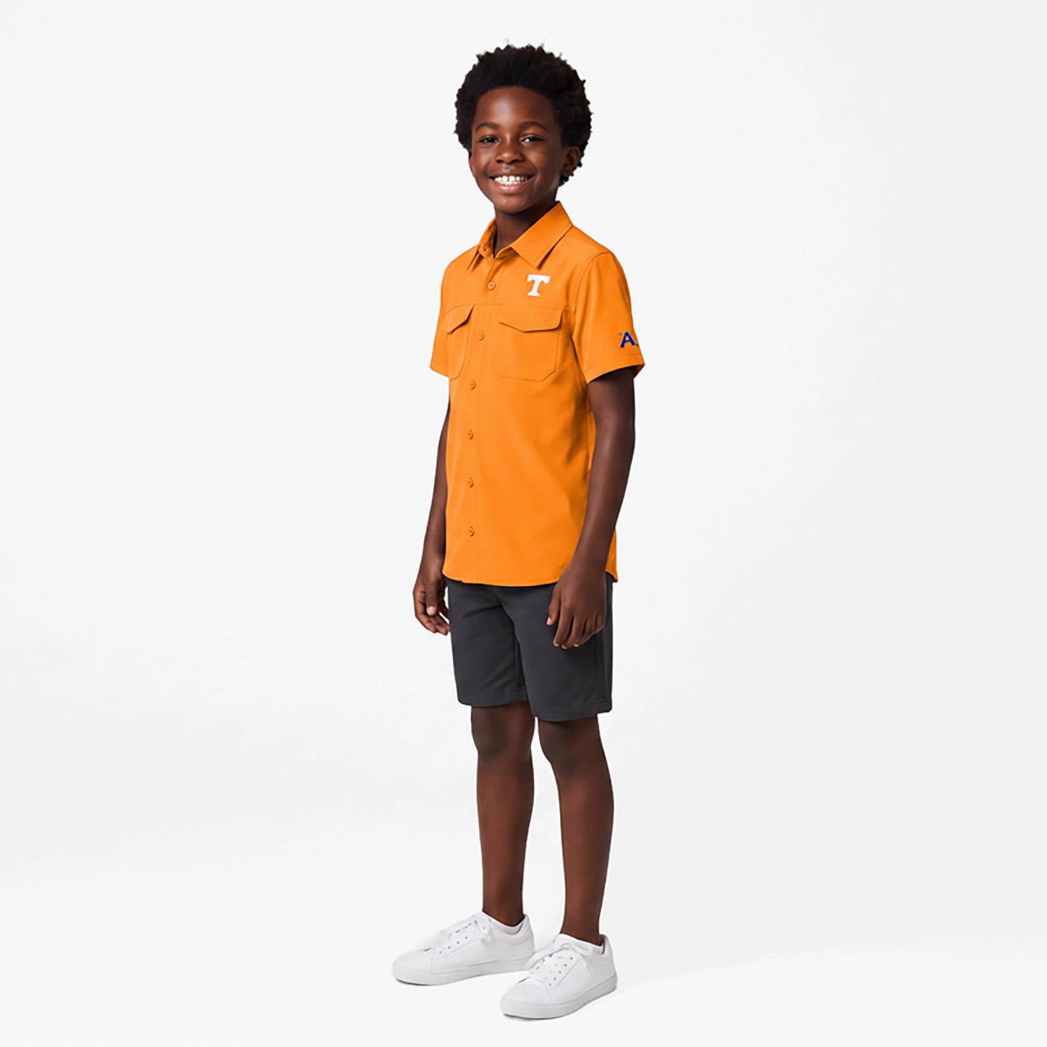Antigua Boys' University of Tennessee Game Day Fishing Button Up Shirt