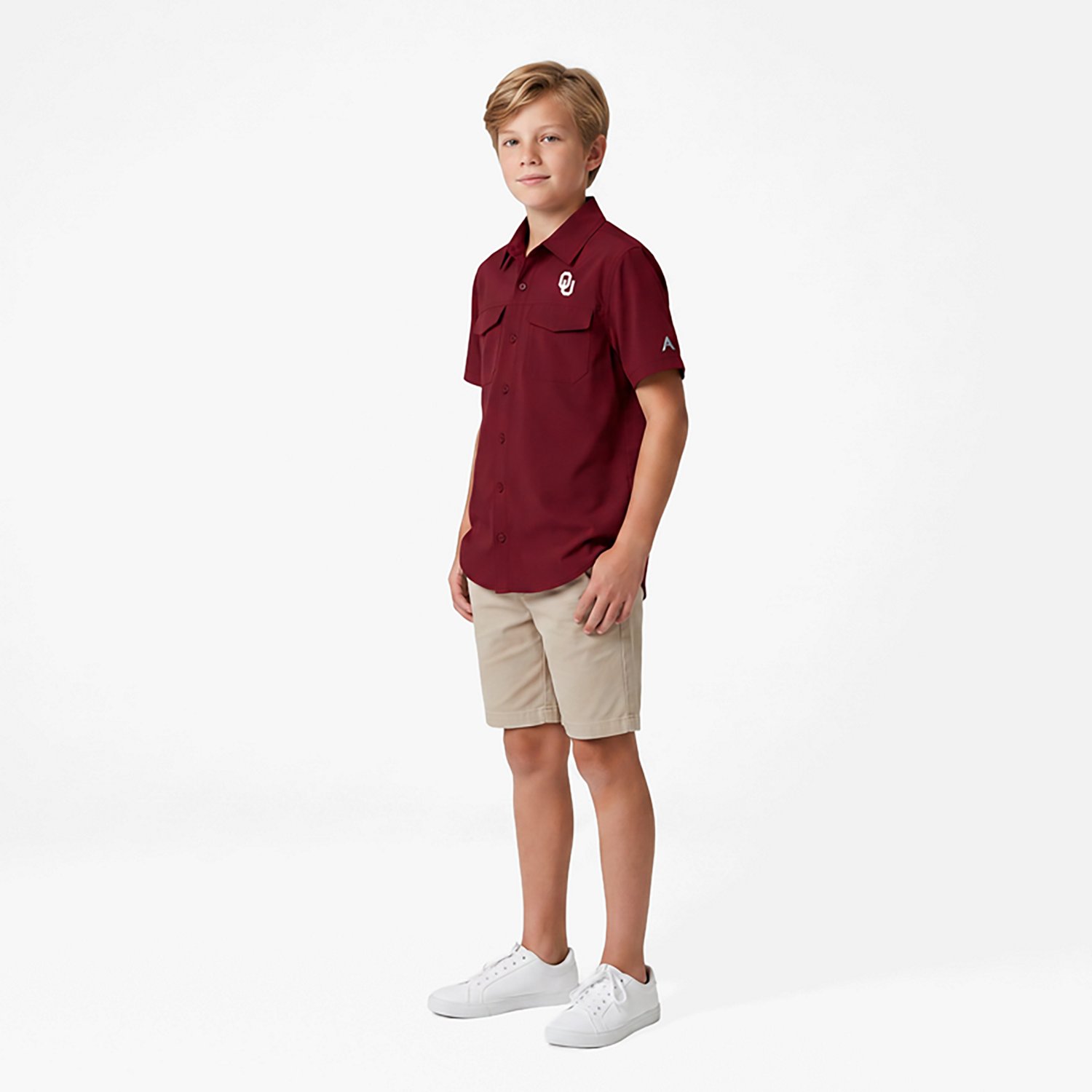 Antigua Boys' University of Oklahoma Game Day Fishing Button Up Shirt - view number 3