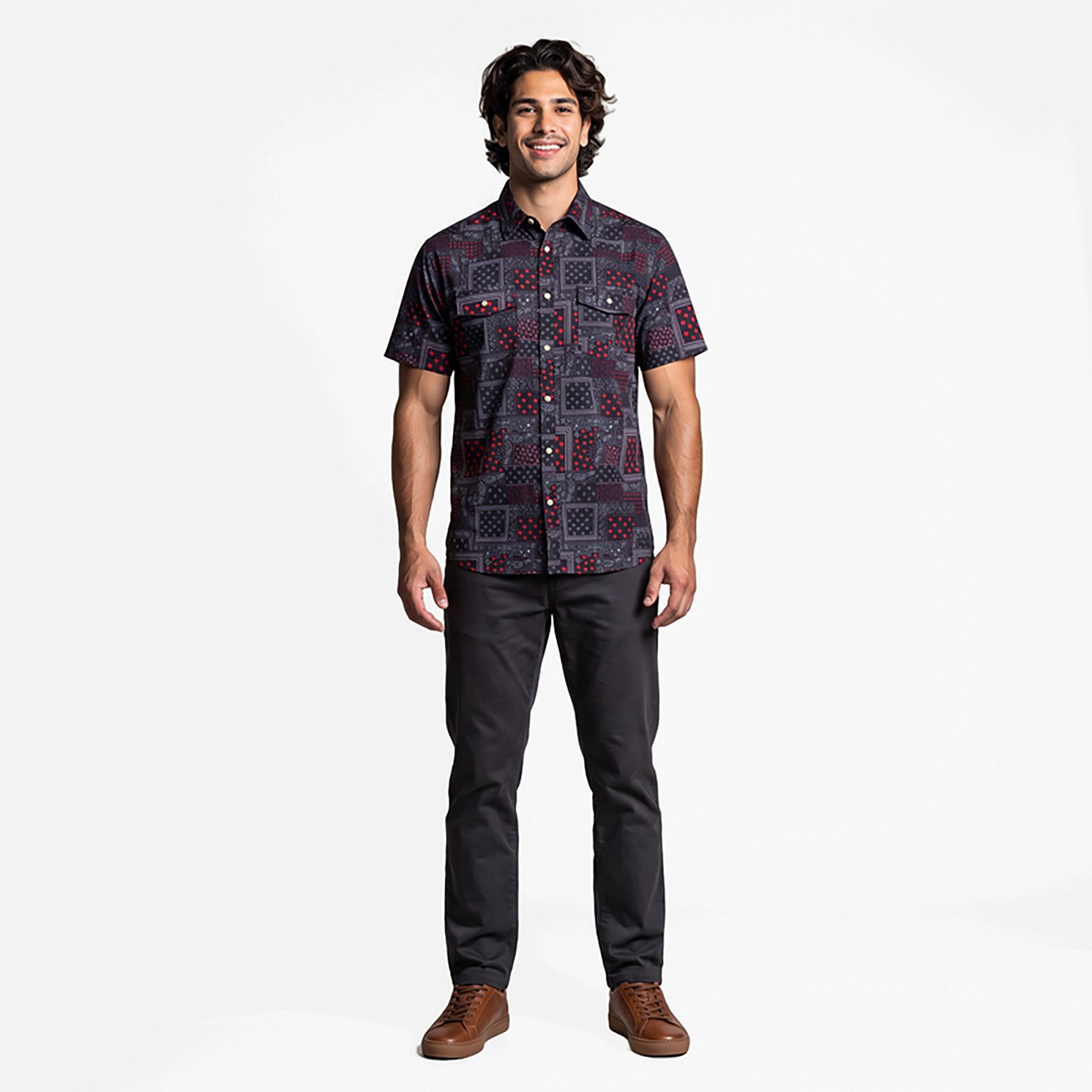 Burlebo Men's Texas Performance Short Sleeve Western Shirt