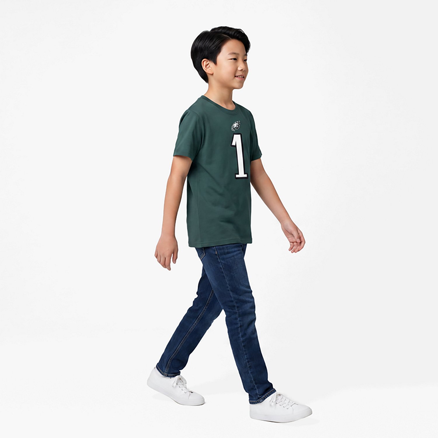 Nike Kids' Philadelphia Eagles Jalen Hurts Fuse Name and Number Short Sleeve T-shirt - view number 3