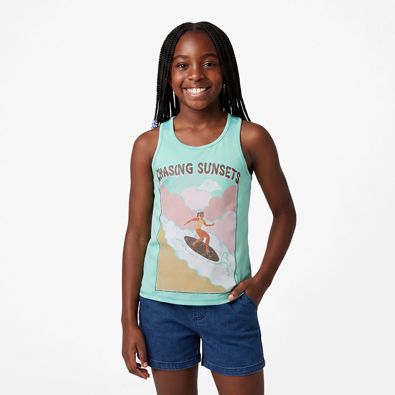 BCG Girls Training Turbo Chasing Sunset Tank