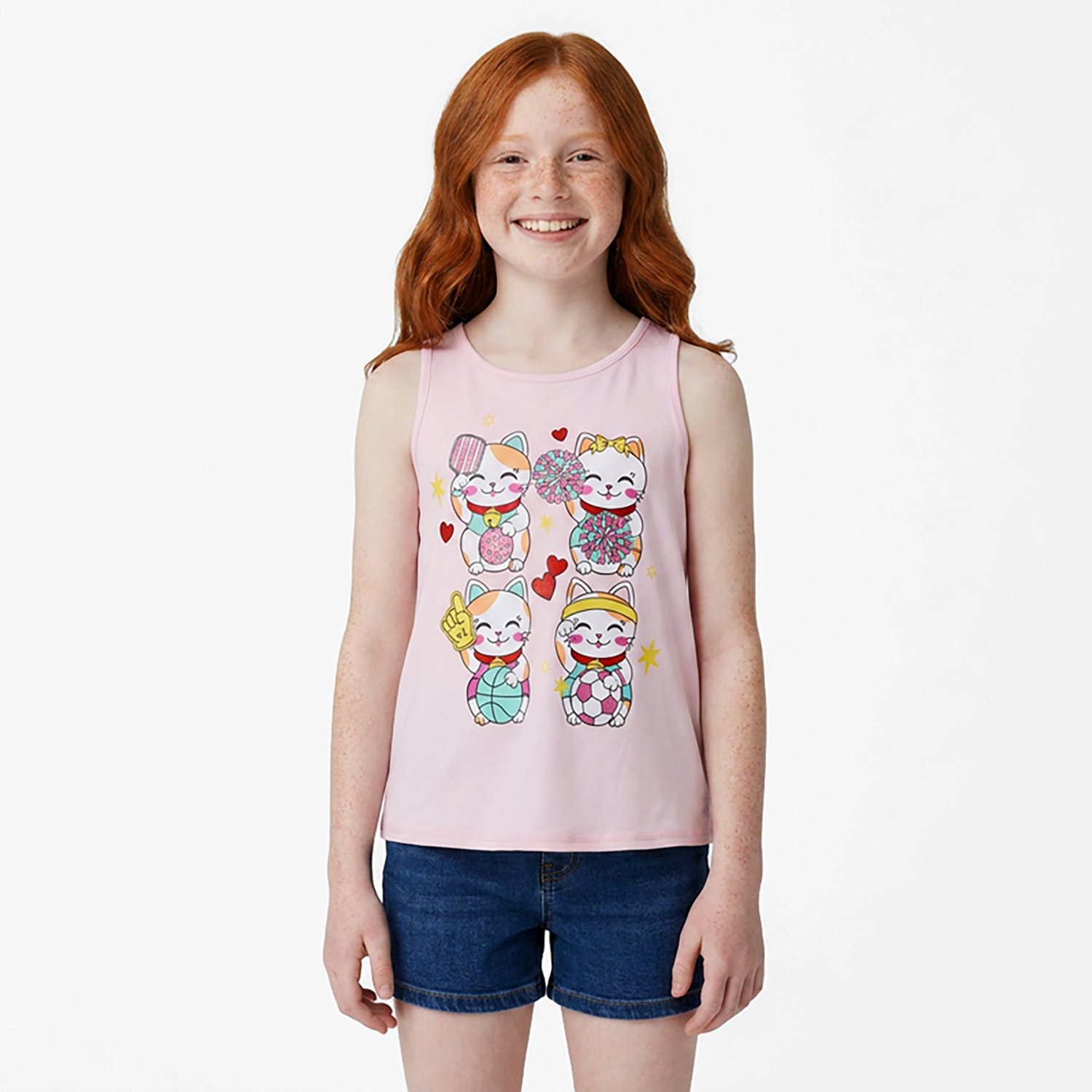 BCG Girls' Training Turbo Lucky Cat Tank Top