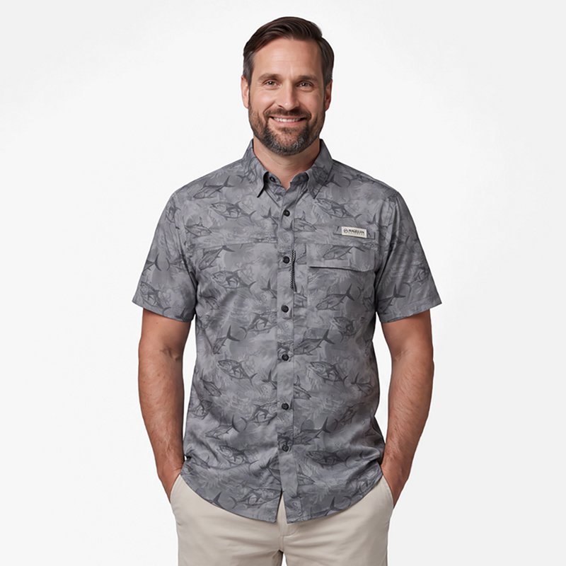 Magellan Outdoors Men's Caddo Lake Print Short Sleeve Fishing Shirt