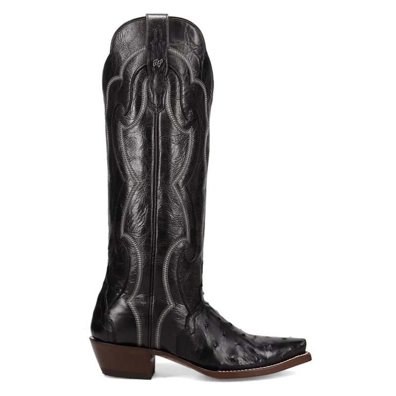 Dan Post Boots Maravilla Full Ostrich Snip Toe Pull On Cowboy Boots