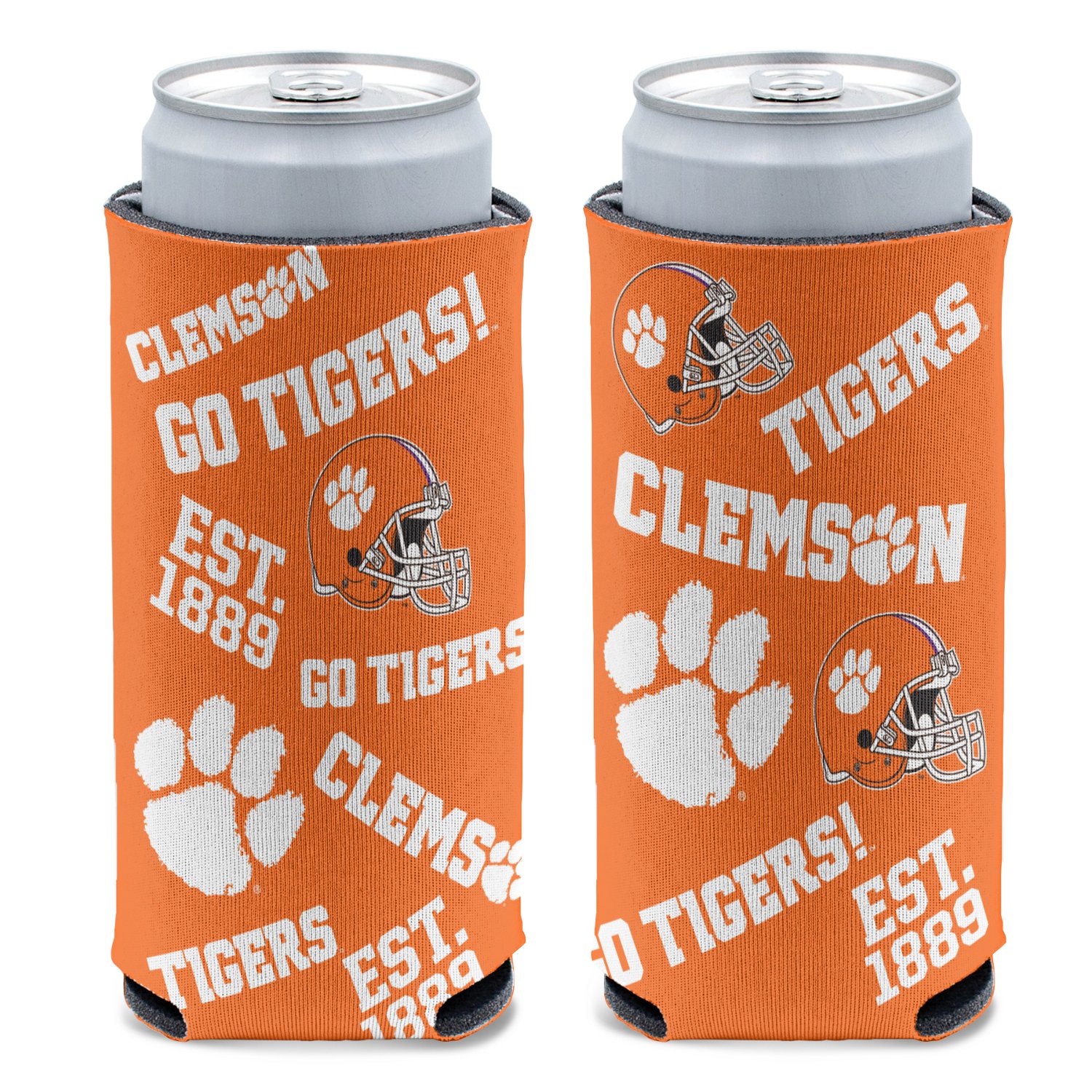 WinCraft Clemson University Scatterprint Slim Can Cooler