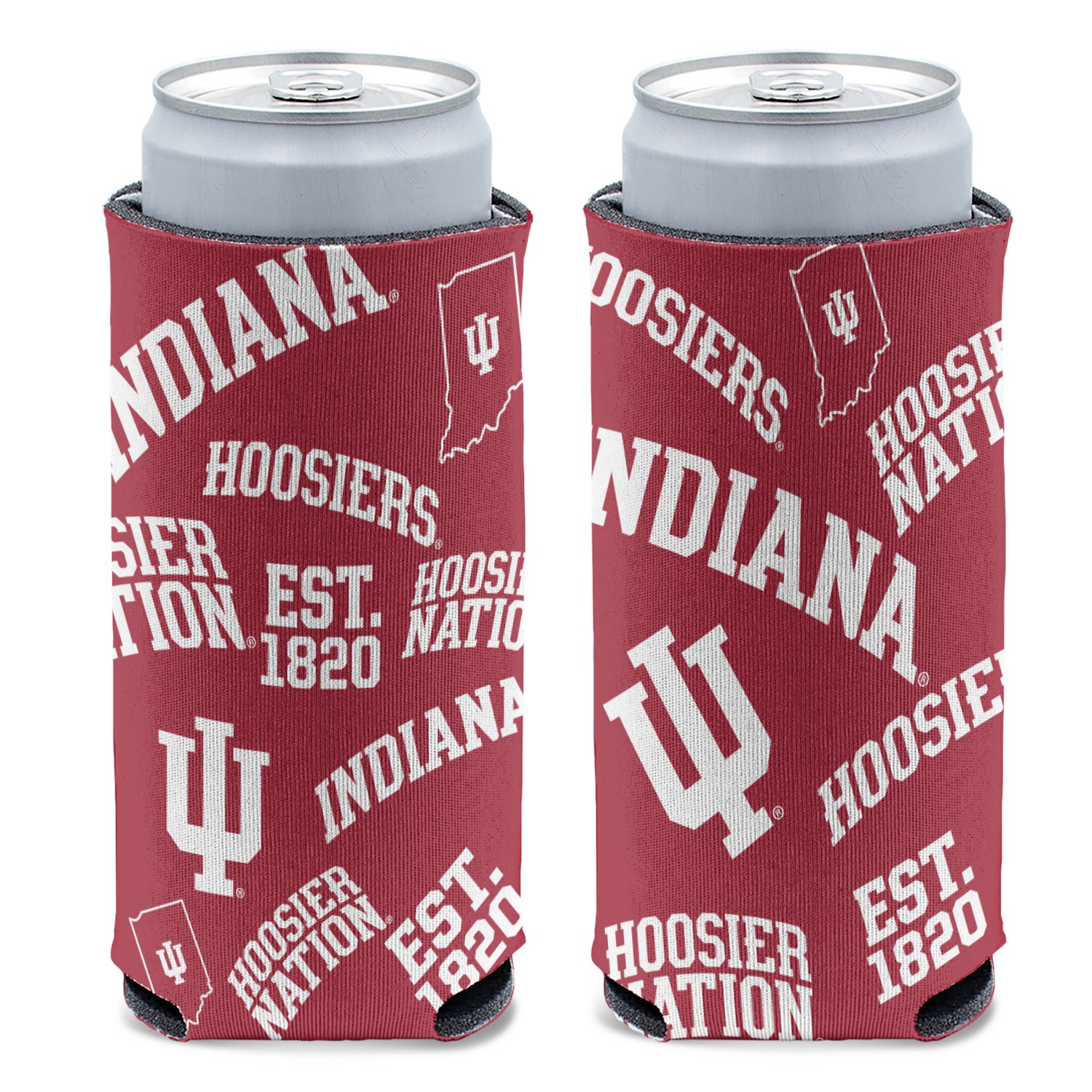 WinCraft Indiana University Scatterprint Slim Can Cooler