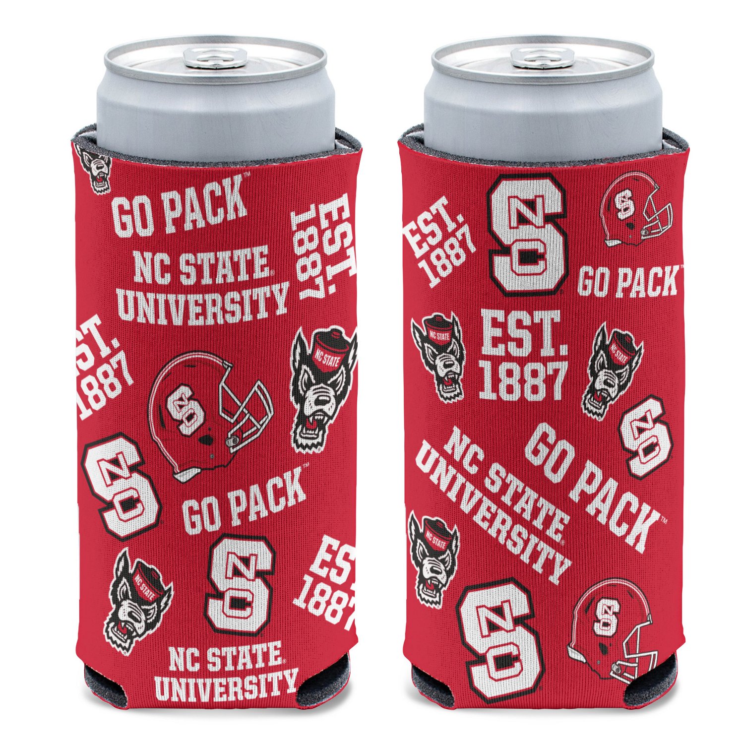 WinCraft North Carolina State University Scatterprint Slim Can Cooler