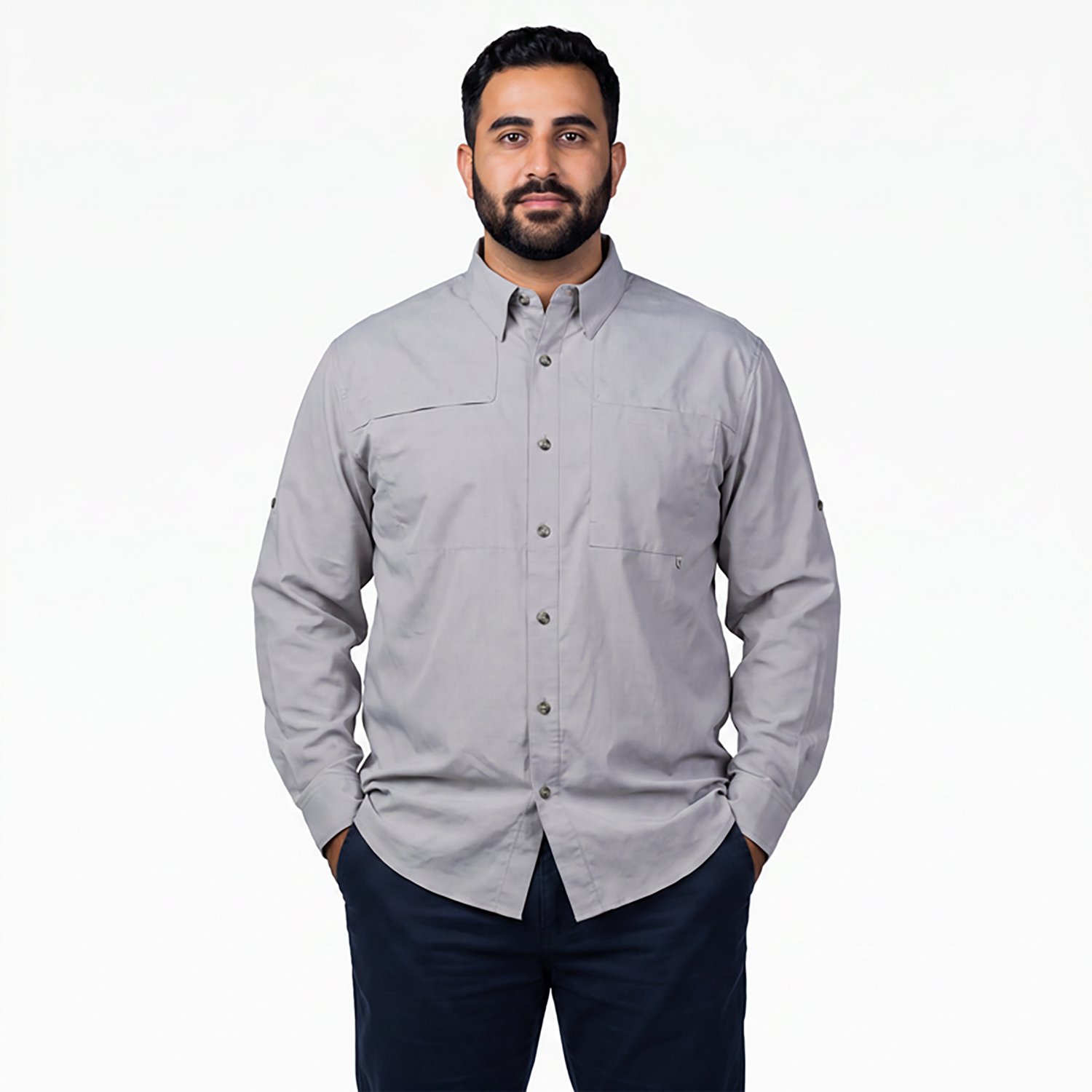 Magellan Outdoors Men's Pass Ripstop Heather Long Sleeve Fishing T-shirt