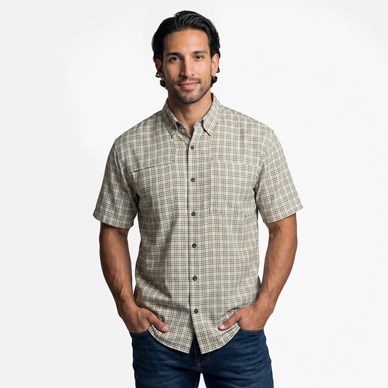 Magellan Outdoors Men's Aransas Plaid Short Sleeve Fishing T-shirt