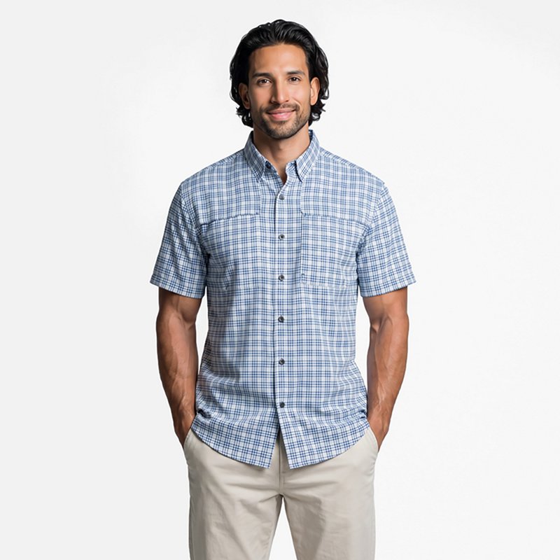 Magellan Outdoors Men's Aransas Plaid Short Sleeve Fishing T-shirt