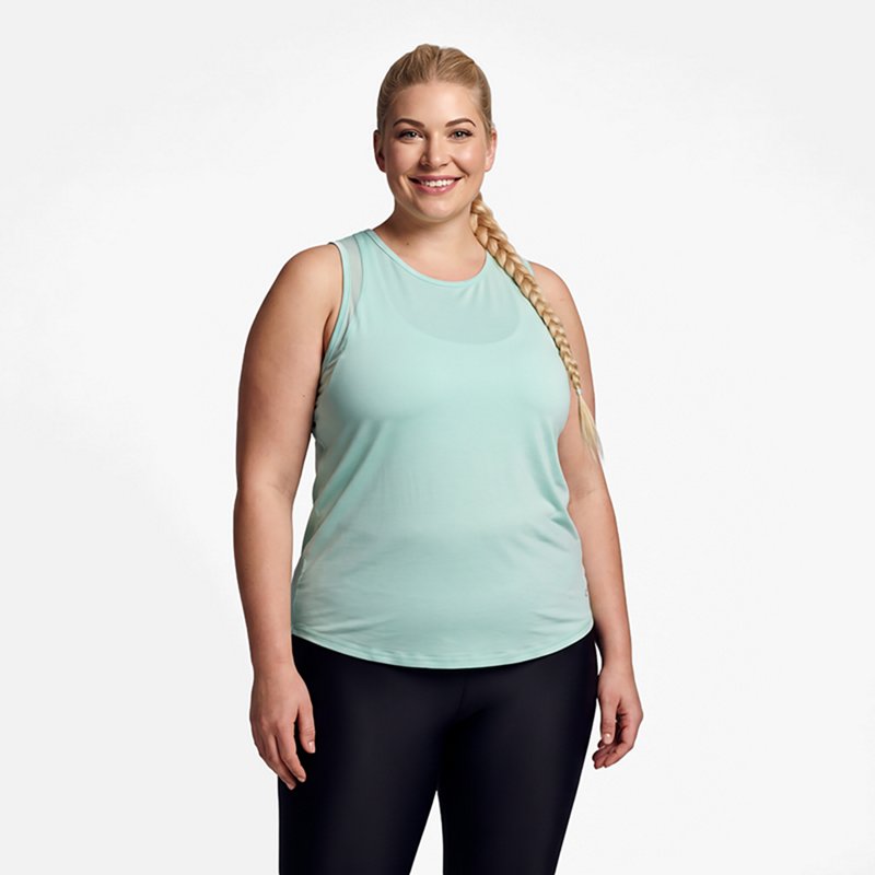 BCG Women's Plus Infinity Mesh Back Tank Top