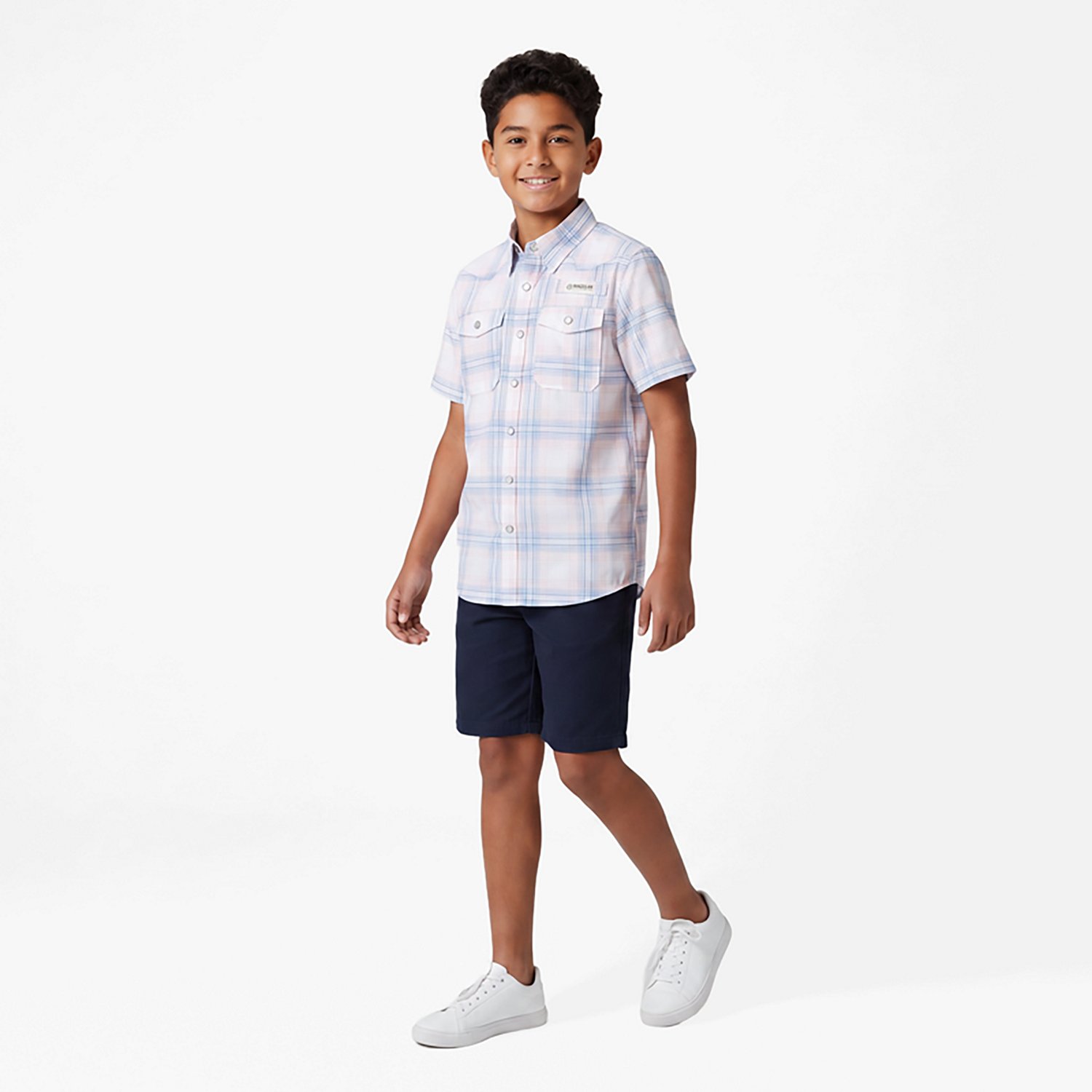 Magellan Boys' Pecos River Plaid Short Sleeve Shirt - view number 3