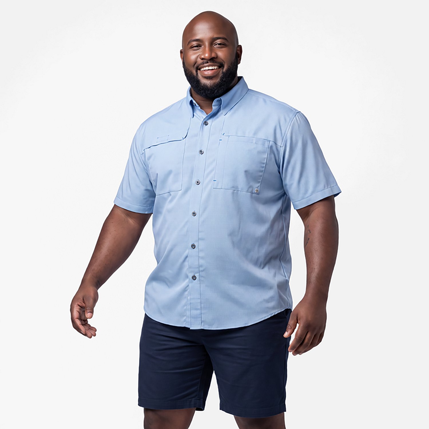 Magellan Outdoors Men's Aransas Pass Mini Check Short Sleeve Fishing T-shirt
