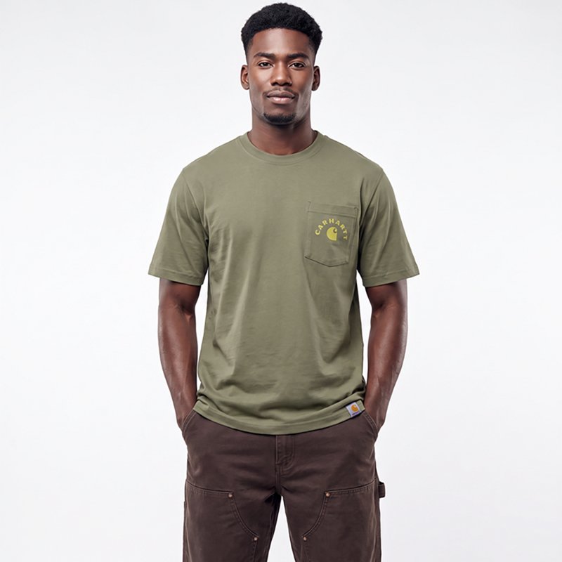 Carhartt Irvine Work Relaxed-Fit Short-Sleeve T-Shirt - Dusty Olive