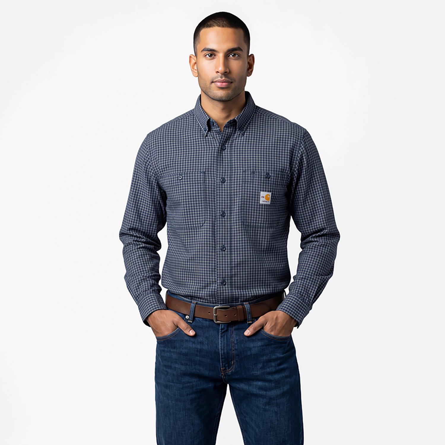 Carhartt Men's FR Force Sun Defender Long Sleeve Plaid Shirt