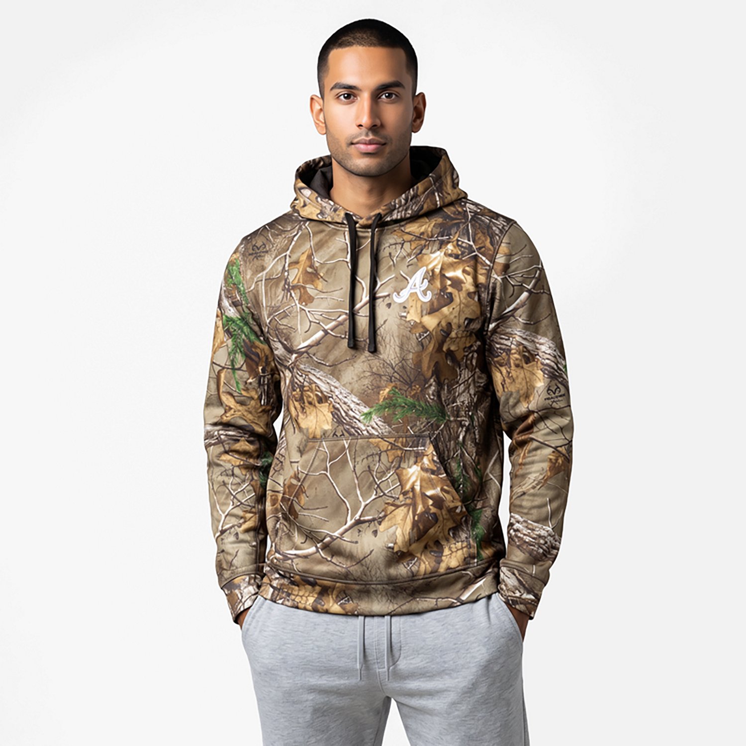 Dunbrooke Atlanta Braves Champion Realtree Pullover Hoodie