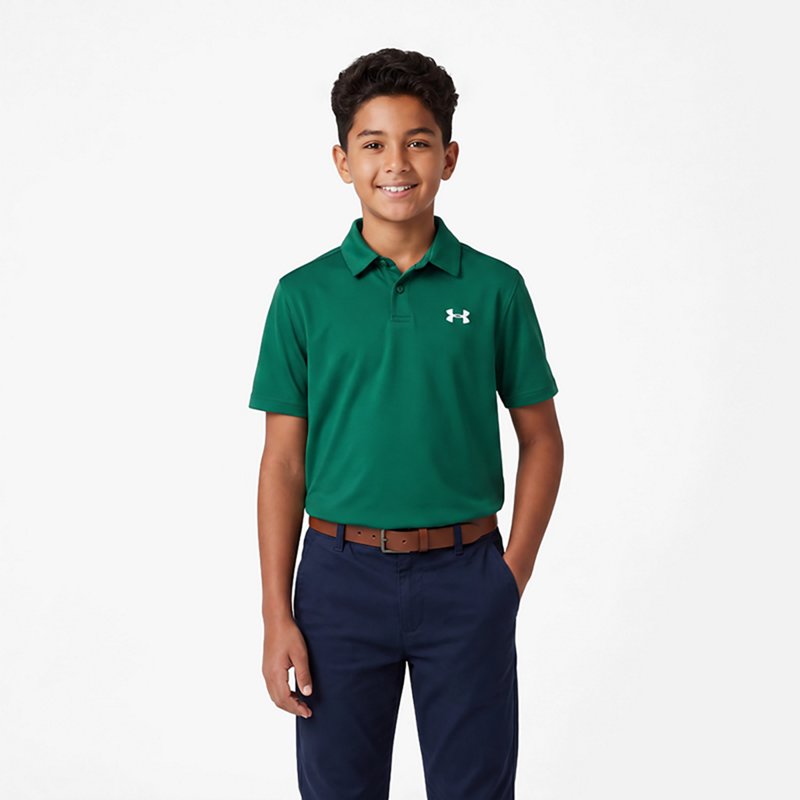 Under Armour Boys' Matchplay Golf Polo, XL, Campus Ivy/White