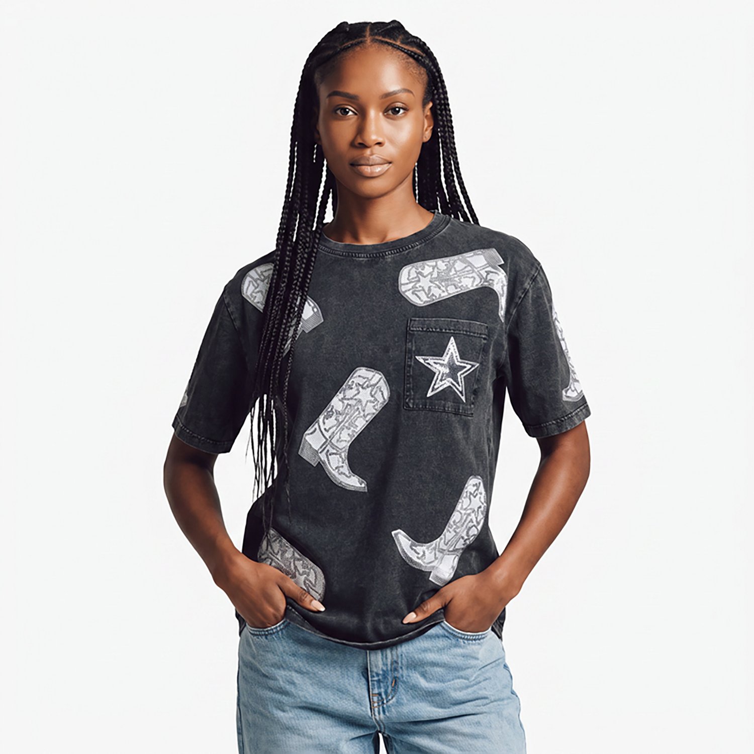 Gameday Couture Women's Dallas Cowboys Sequin Boots Short Sleeve T-shirt - view number 2