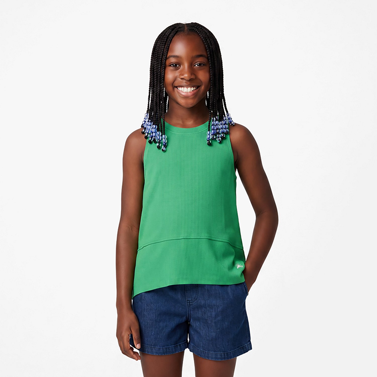 Jadelynn Brooke Girls' Club Social Fast Track Ribbed Tank Top