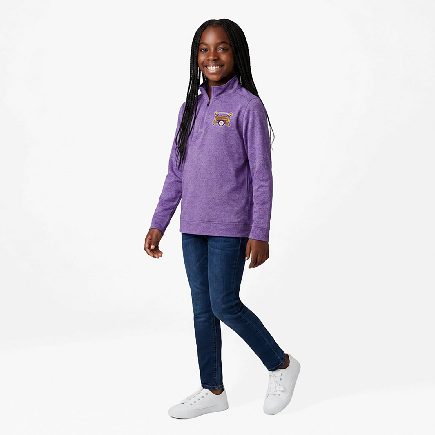 Antigua Heather LSU Tigers 2025 NCAA Baseball College World Series National Champions Subtle Quarter-Zip Jacket