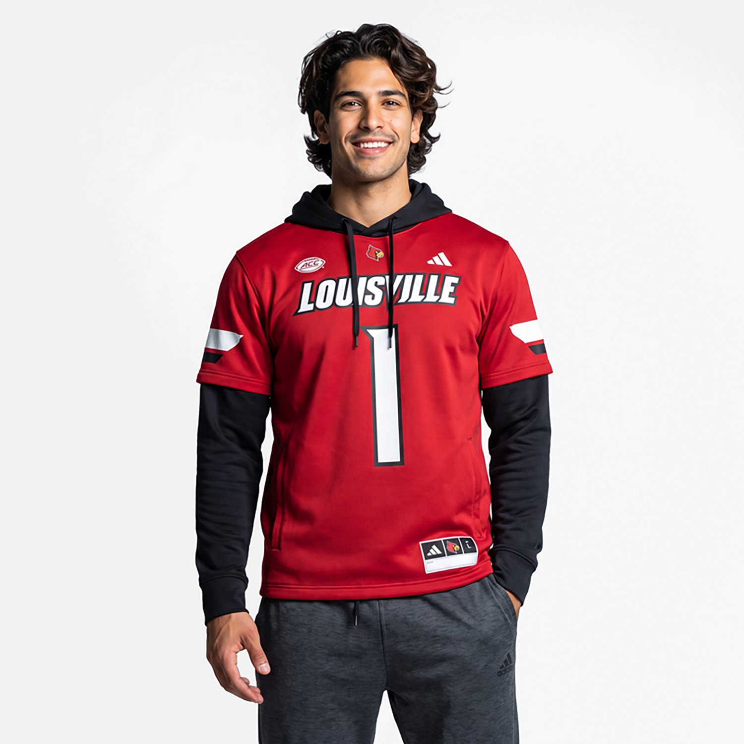 adidas Louisville Cardinals Jersey Pullover Hoodie