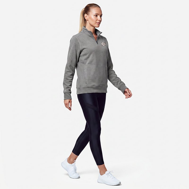Women's Antigua  Heather Black Kansas City Chiefs Crush Quarter-Zip Top