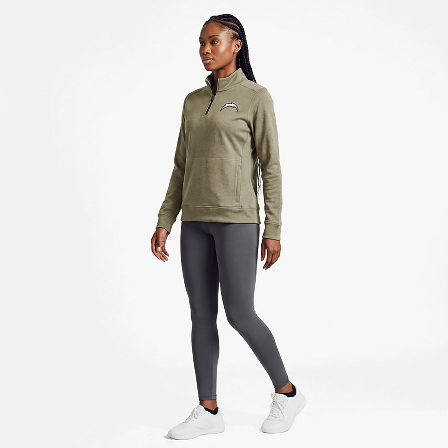 Antigua Women's Los Angeles Chargers Crush 1/4-Zip Pullover Top