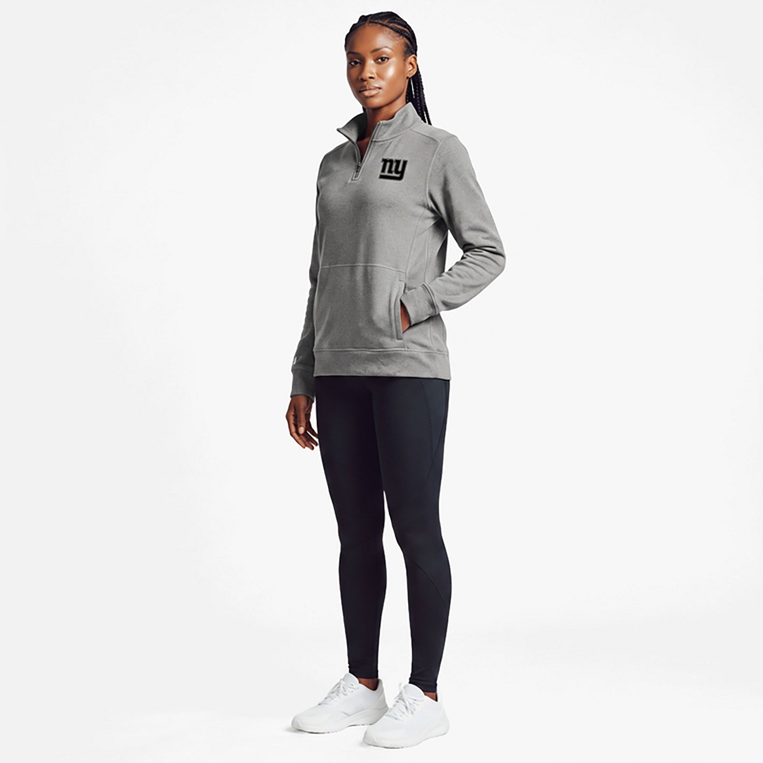 Antigua Women's New York Giants Crush 1/4-Zip Pullover Top