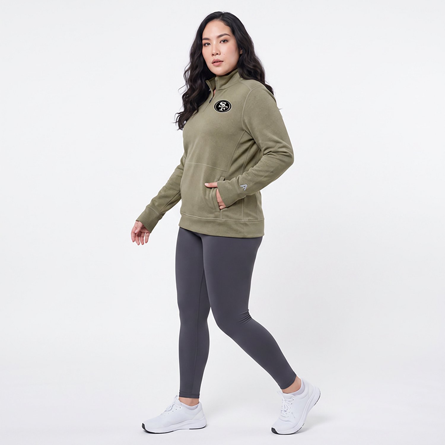 Antigua Women's San Francisco 49ers Crush 1/4-Zip Pullover Top