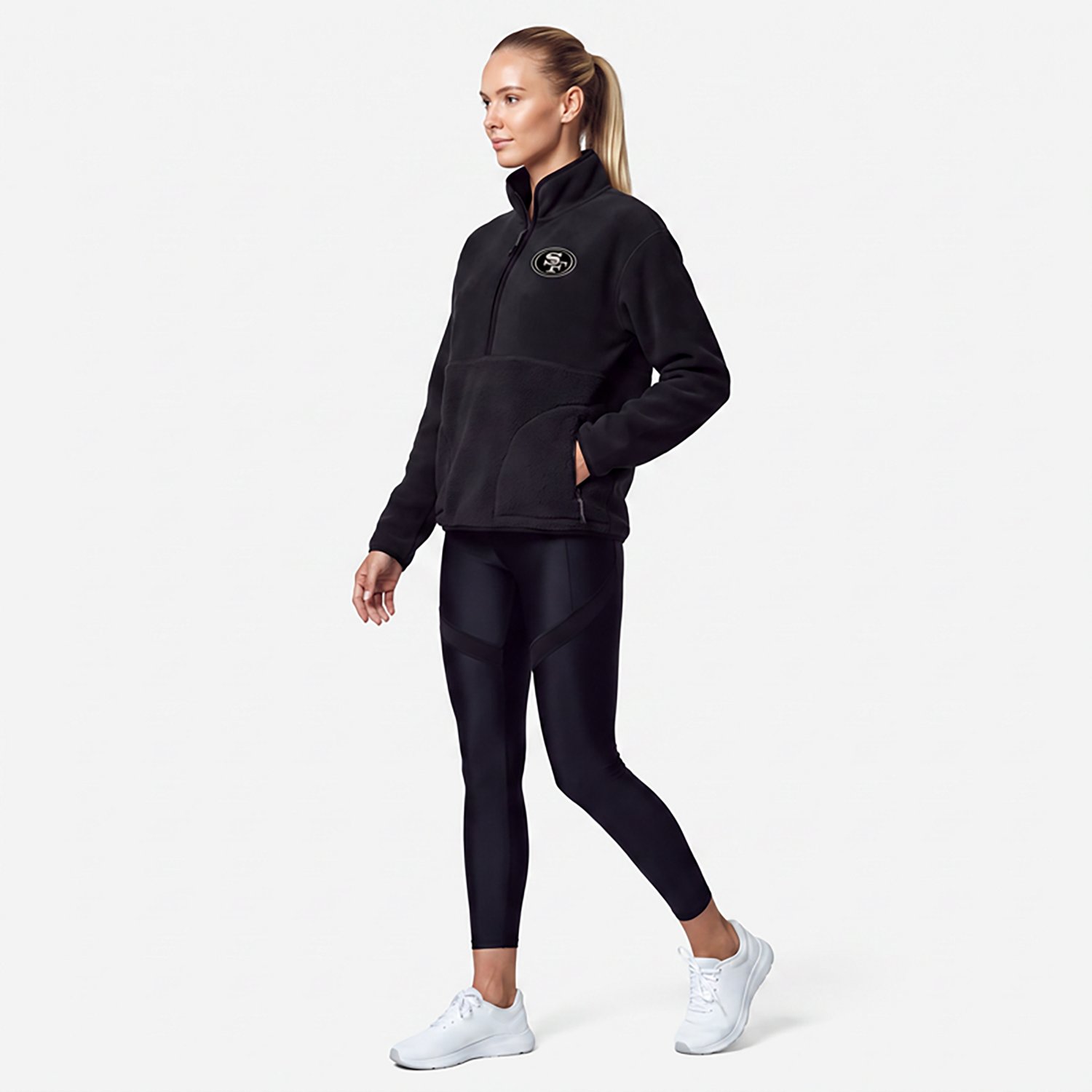 Antigua Women's San Francisco 49ers Figure 1/2-Zip Pullover Top