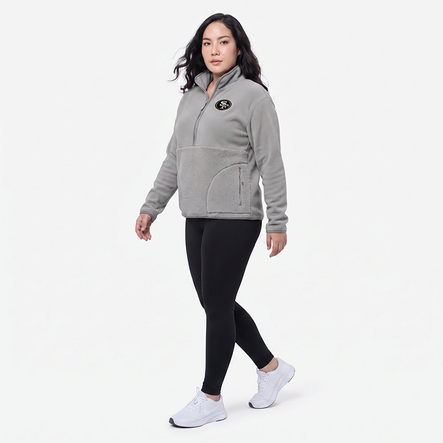 Antigua Women's San Francisco 49ers Figure 1/2-Zip Pullover Top