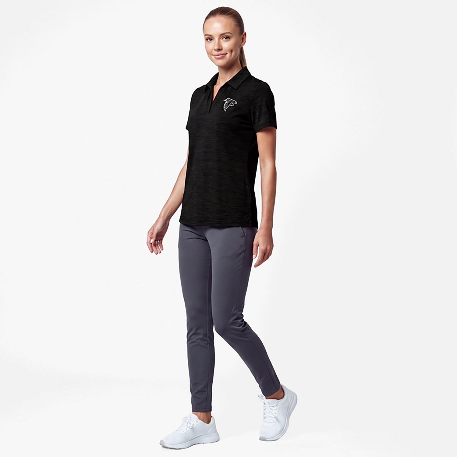 Antigua Women's Atlanta Falcons Layout V-neck Polo Shirt