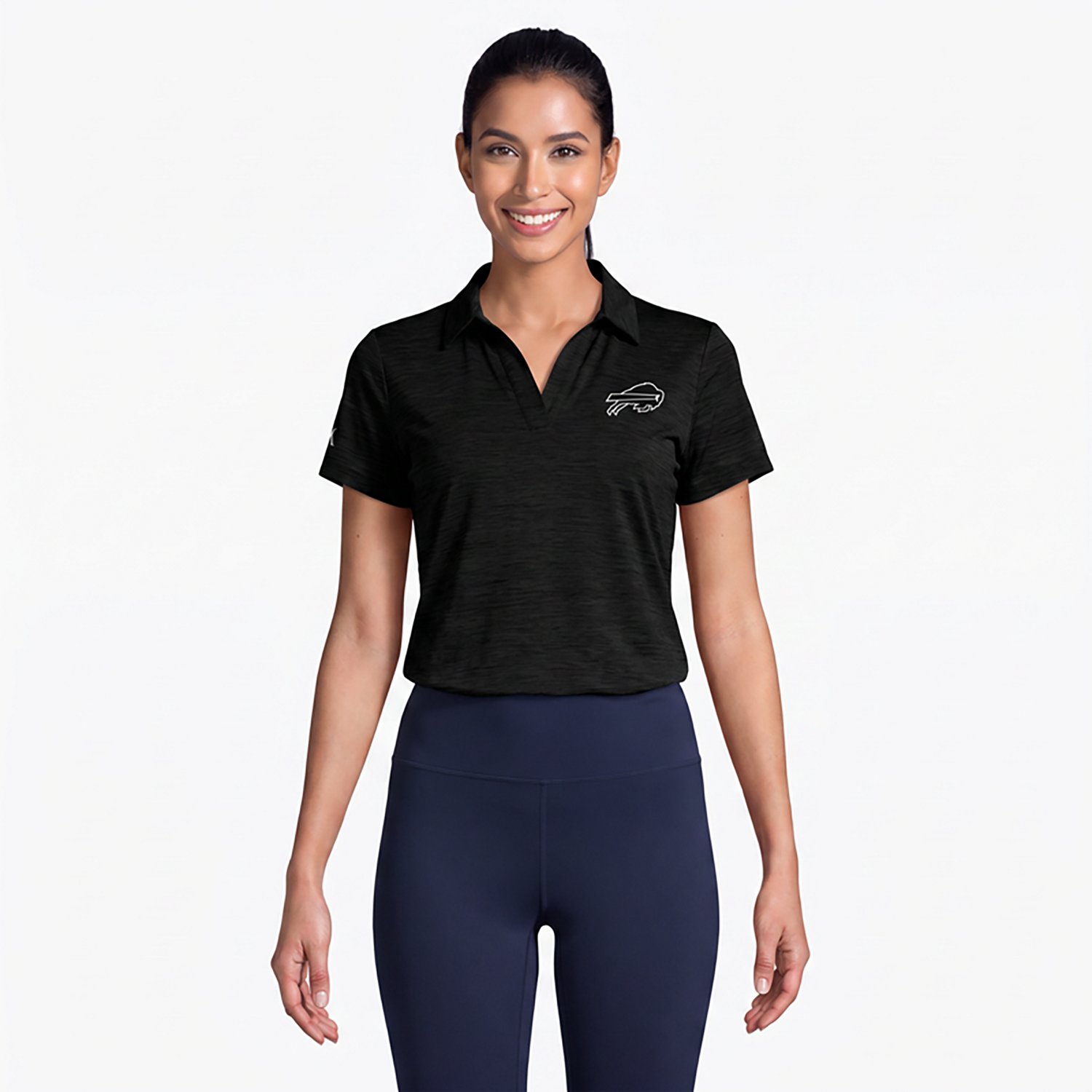 Antigua Women's Buffalo Bills Layout V-neck Polo Shirt